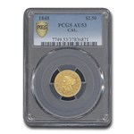 1848 $2.50 Gold California Fractional Quarter Eagle AU-53 PCGS