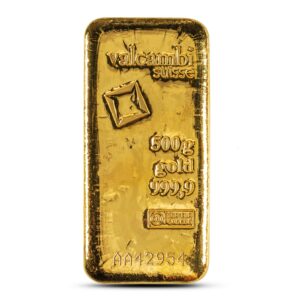 500 Gram Valcambi Cast Gold Bar (New w/ Assay)