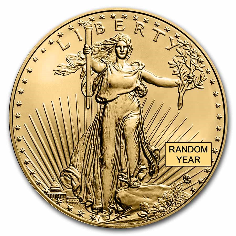 1/2 oz American Gold Eagle Coin BU (Random Year)