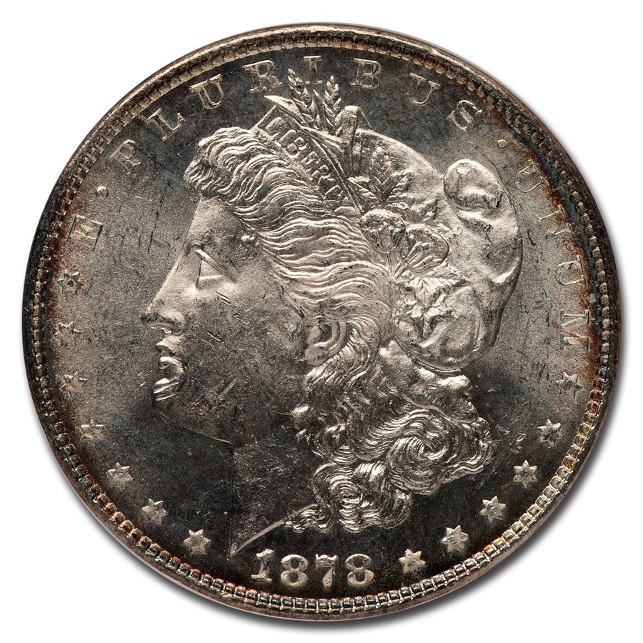 1878 Morgan Dollar 8 TF MS-63 NGC (Toned)