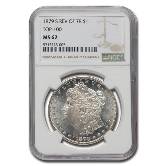 1879-S Morgan Dollar Rev of 78 MS-62 NGC (Top-100)