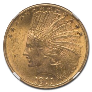 1911 $10 Indian Gold Eagle MS-63 NGC