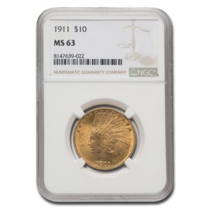 1911 $10 Indian Gold Eagle MS-63 NGC