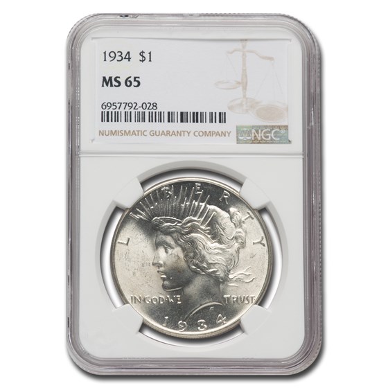 1934 Peace Dollar MS-65 NGC