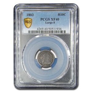 1803 Draped Bust Half Dime XF-40 PCGS (Large 8)