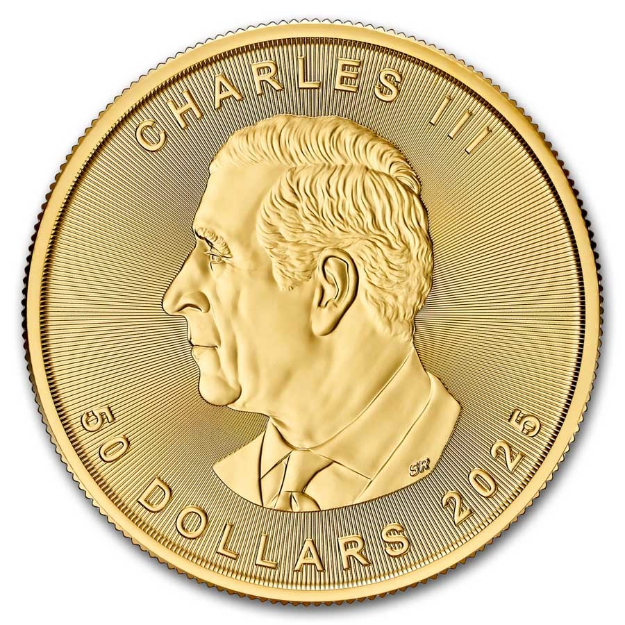 2025 Canada 1 oz Gold Maple Leaf (10-Coin MintDirect® Tube)