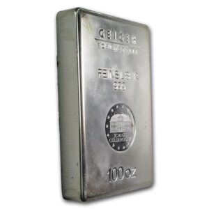 100 oz Silver Bar - Geiger (Security Line Series/Scruffy)