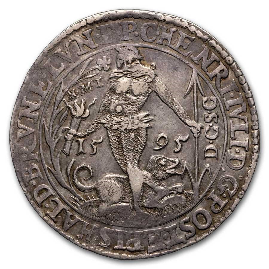 1595 Germany Brunswick-Wolfenbuttel Silver Rebellentaler XF