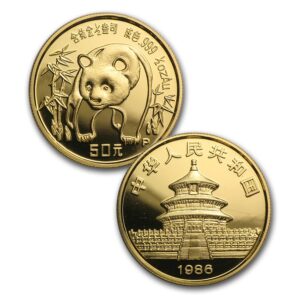 1986 China 5-Coin Gold Panda Proof Set (w/Box and COA)