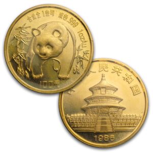 1986 China 5-Coin Gold Panda Set BU (Sealed)