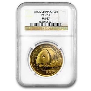 1987-S China 1 oz Gold Panda MS-67 NGC