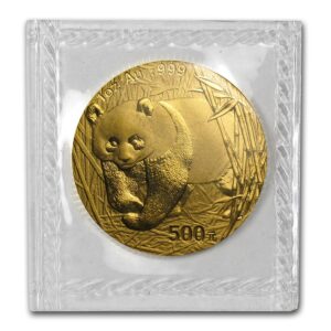 2001 China 1 oz Gold Panda BU (Sealed)