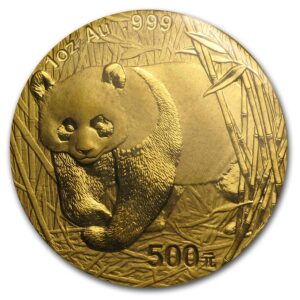 2001 China 1 oz Gold Panda BU (Sealed)