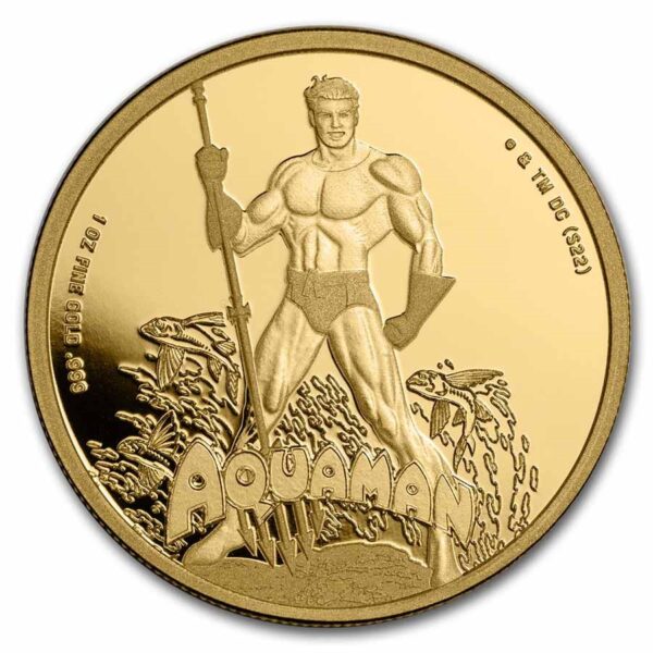 2023 Samoa 1 oz Gold DC Comics Aquaman BU