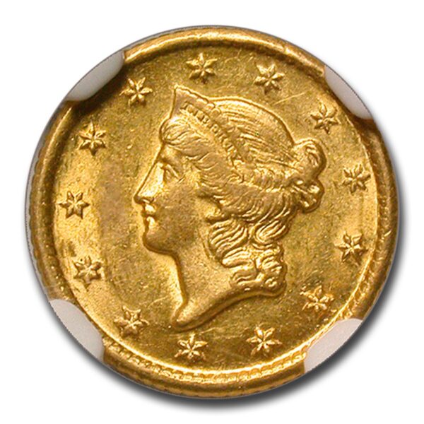 1849-O $1 Liberty Head Gold MS-62 NGC