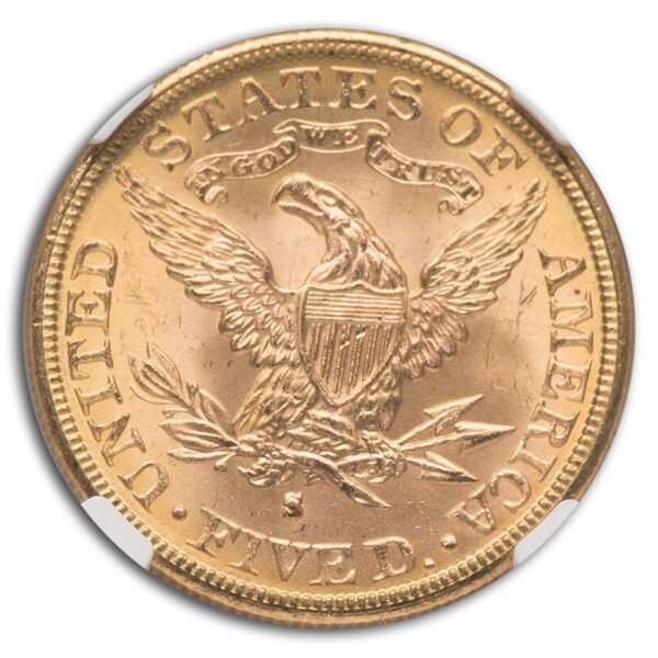 1886-S $5 Liberty Gold Half Eagle MS-64 NGC CAC