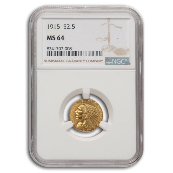 1915 $2.50 Indian Gold Quarter Eagle MS-64 NGC