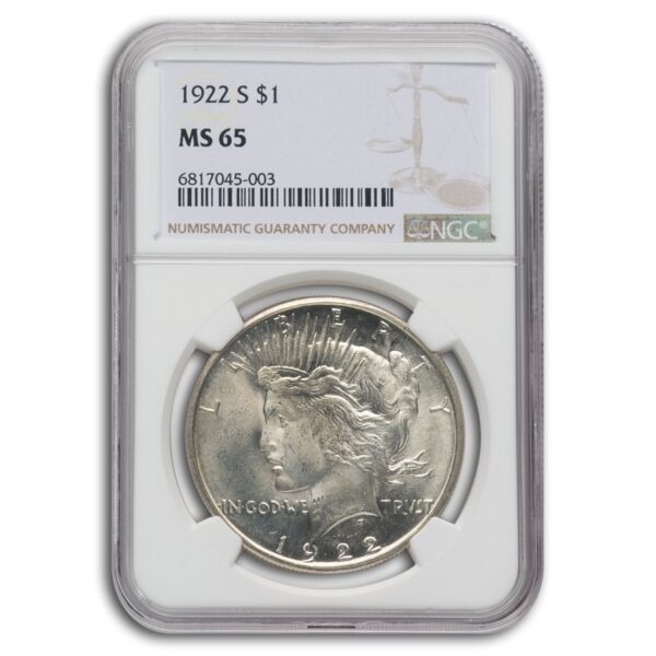 1922-S Peace Dollar MS-65 NGC