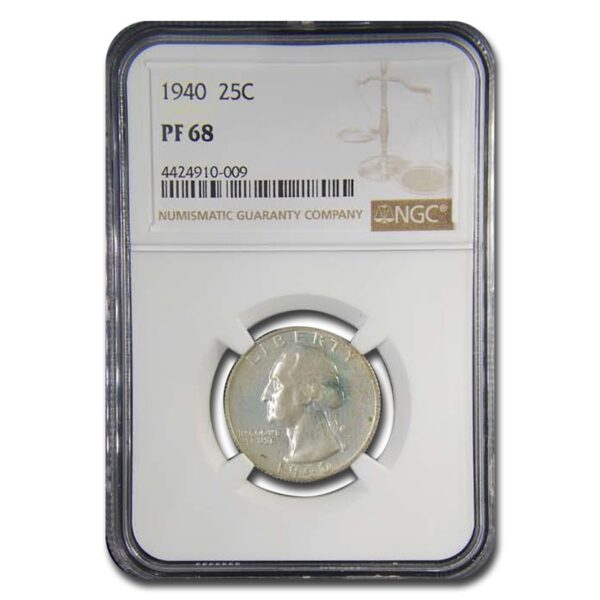 1940 Washington Quarter PF-68 NGC